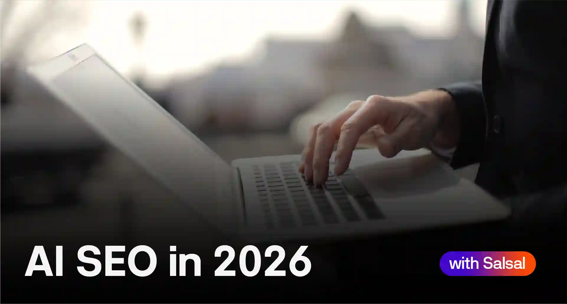 AI-powered search results displayed with Google AI Overviews, ChatGPT, and Perplexity on a laptop screen.